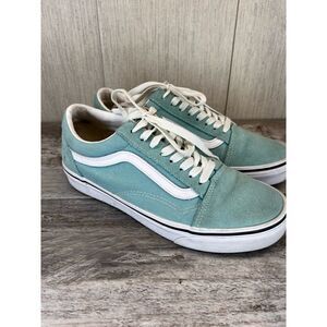 Vans Mens Old Skool Sneakers Blue Suede Canvas 721356 Low Top Lace Up M6.5 / W8M